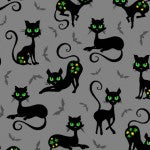 Trick or Treat - Black Cat Crossing - Gray