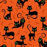 Trick or Treat - Black Cat Crossing - Orange